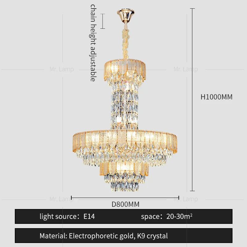 DecorBites™ Crystal Chandelier: Postmodern Multi-layer Luxury for Villa, Hotel Lobby, and Living Room