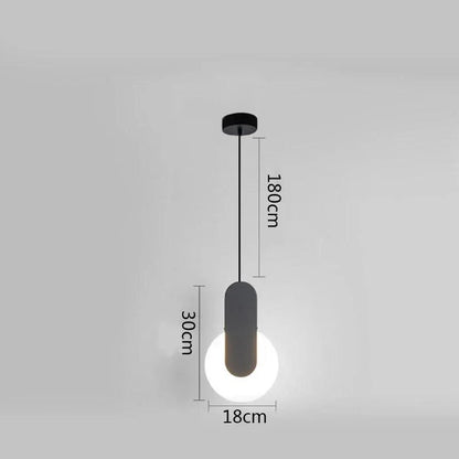 مصباح معلق بحلقة سوداء من DecorBites™ مع إضاءة LED قابلة للتعتيم وتعليق في السقف