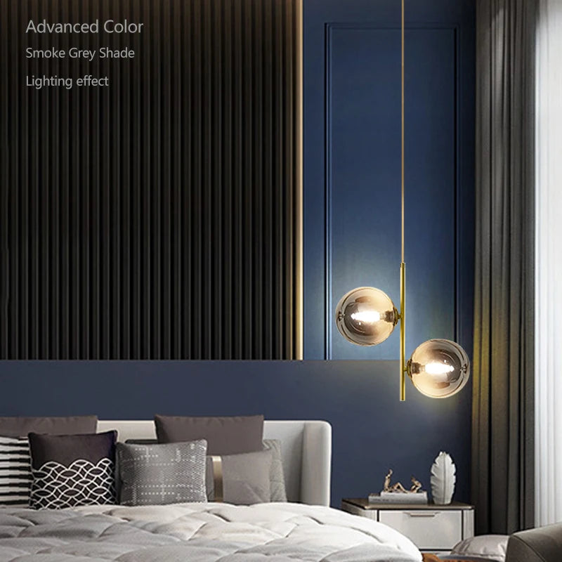 Copper Glass Pendant Light Multiple Voltages