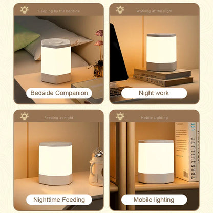 DecorBites™ LED Night Light USB Lamp for Bedside Table, Human Touch Control, Bedroom Lighting