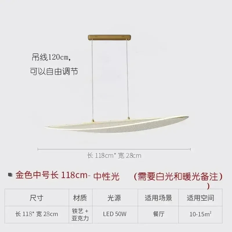 DecorBites™ LED Chandelier: Nordic Long Curve Pendant Light for Home Office Dining Decor