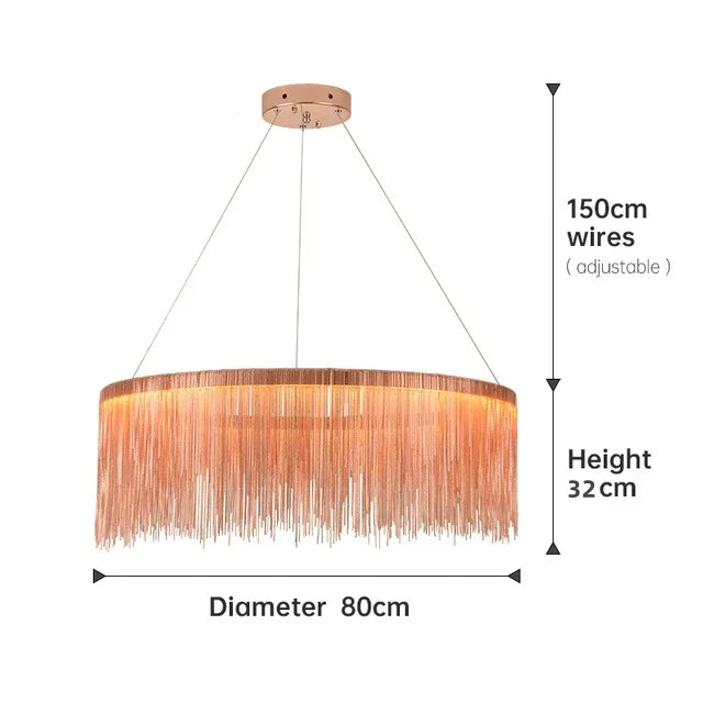 Gold Chain Tassel Chandelier