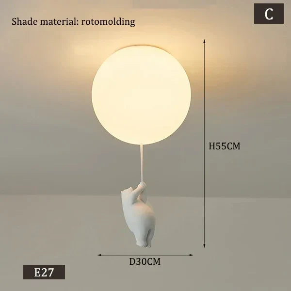 Lámpara de Techo LED Oso para Niños Decorbites™ - Lámpara Colgante de Diseño para Dormitorio