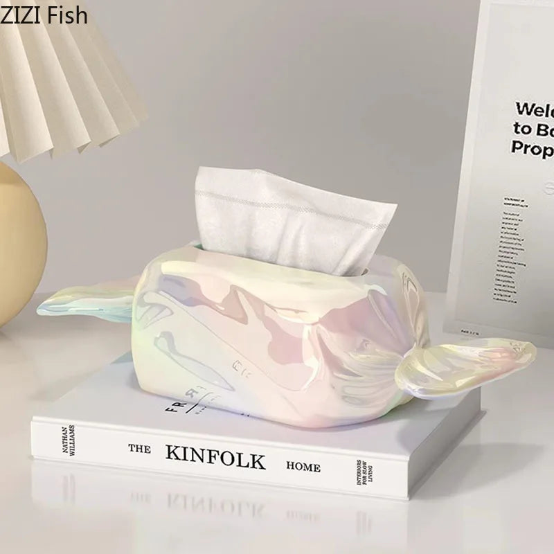 DecorBites™ Candy-Shaped Ceramic Tissue Box Holder - Modern Home Decor