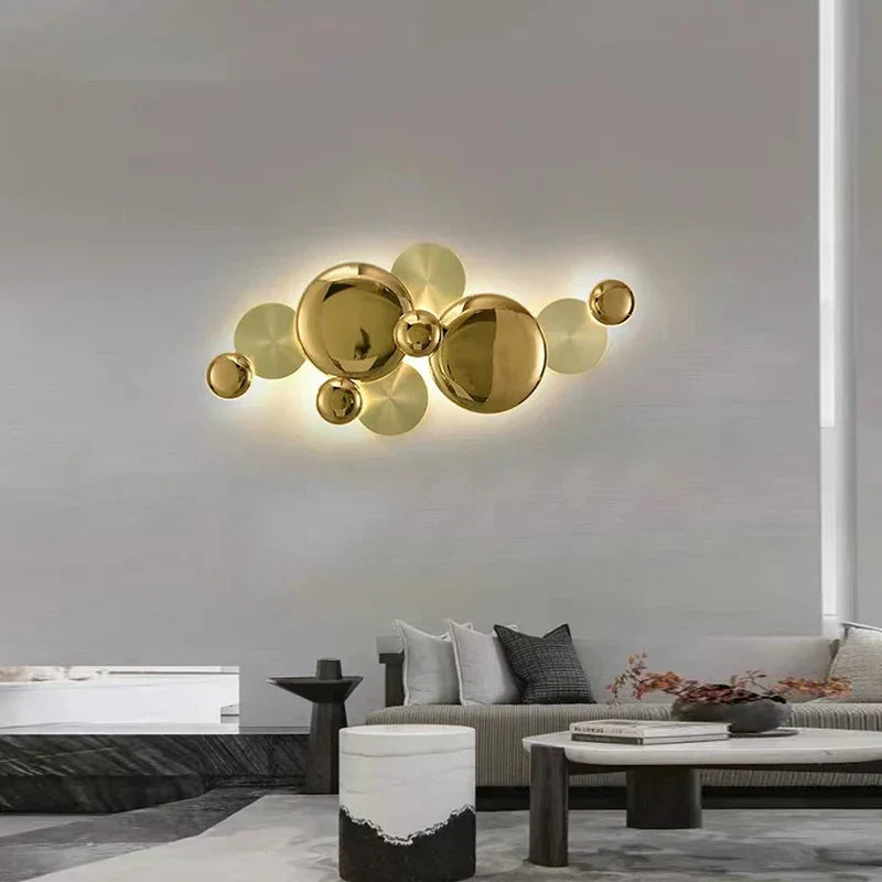 DecorBites™ Large Metal Gold Wall Sconce Lamps LED Modern Luxury Home Decor Light