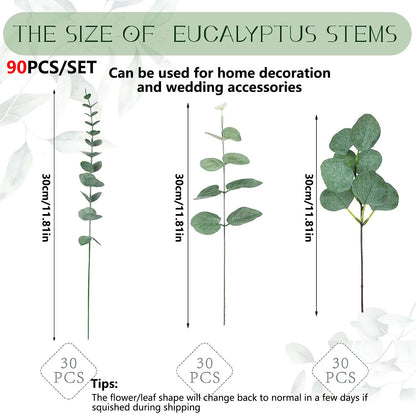 DecorBites™ - Combo de 30 plantas artificiales de tallo verde para ramos y decoración de eventos.