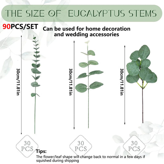 DecorBites™ - Combo de 30 plantas artificiales de tallo verde para ramos y decoración de eventos.