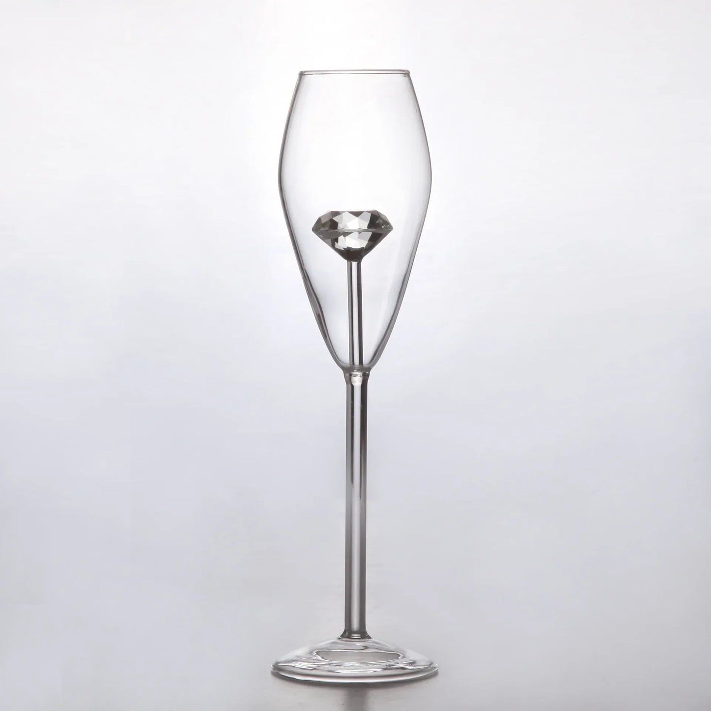DecorBites™ Clear Diamond Glass Red White Wine Champagne Flutes Goblets - Lovely Gift