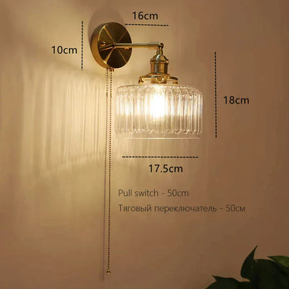 DecorBites™ Art Deco LED Wall Lamp with Pull Switch, Nordic Design, Glass Interior Wall Light