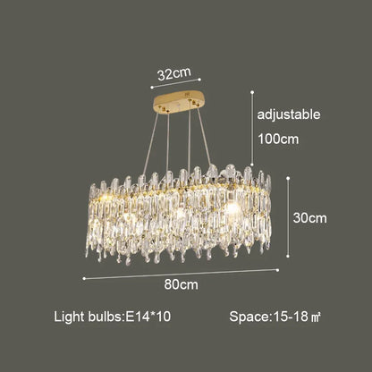 DecorBites™ Crystal Ceiling Chandelier: Postmodern Luxury Indoor Lighting for Living Room, Dining Room & Bedroom
