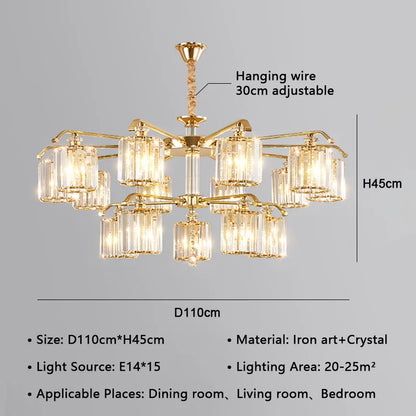 DecorBites™ Crystal Lustre Chandelier: Modern Luxury Indoor Lighting Fixtures