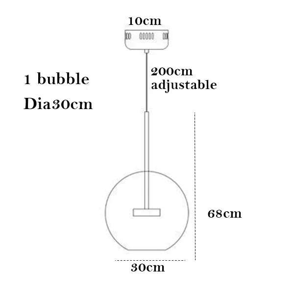 DecorBites™ Bubble Ball Pendant Light: Golden Iron Glass Lamp for Kitchen Island, LED Fixtures