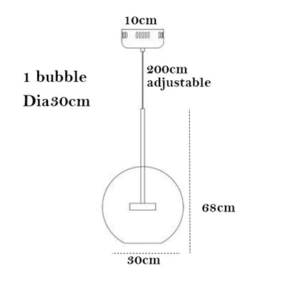 DecorBites™ Bubble Ball Pendant Light: Golden Iron Glass Lamp for Kitchen Island, LED Fixtures