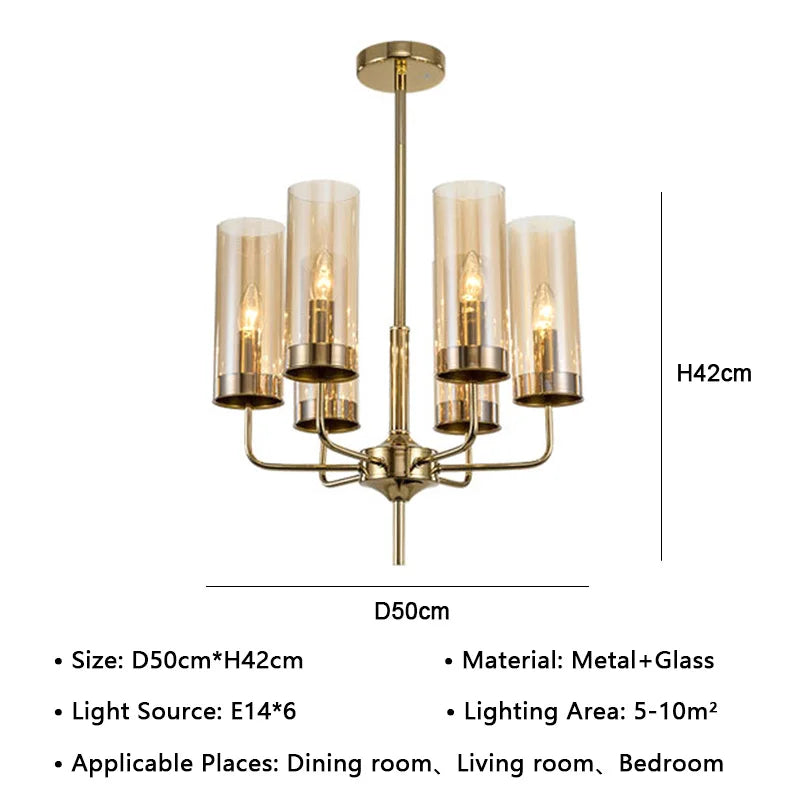 DecorBites™ American Lustre Glass Chandelier LED Pendant Light Fixture