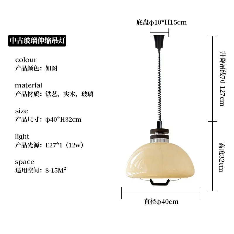 Lámparas colgantes DecorBites™ de cristal color crema con LED E27, diseño Bauhaus medieval para decoración del hogar