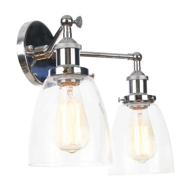 ديكوربايتس™ مصابيح حائط LED ثنائية الرأس مصنوعة من الحديد والزجاج لإضاءة درج غرفة النوم