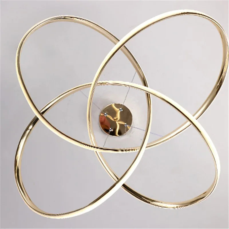 Lámparas de araña DecorBites™ con anillo dorado para comedor moderno e iluminación de lujo para dormitorios