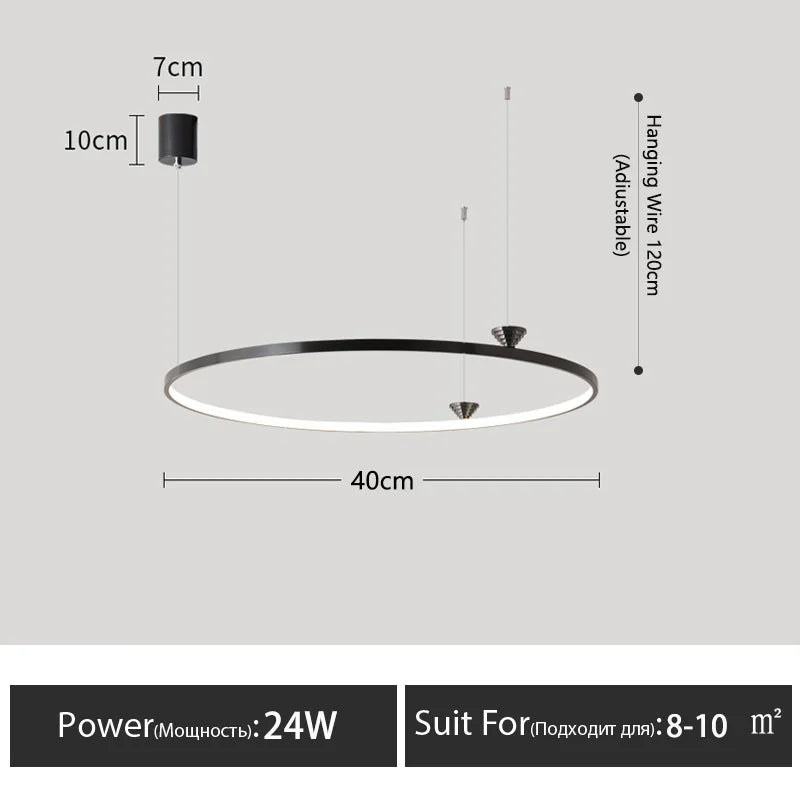 DecorBites™ Circular All-Copper Italian Style LED Pendant Lamp for Living Room and Bedroom