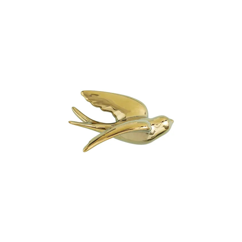 DecorBites™ Golden Bird Swallow Sculpture Wall Decor Three-dimensional Handicrafts