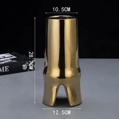 DecorBites™ Elegant Striped Ceramic Vase TV Cabinet Crafts Hydroponic Home Decor Gift