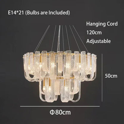 DecorBites™ Dimmable LED Copper Ceiling Chandelier for Luxurious Living Room Lighting