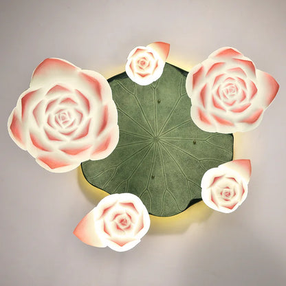 DecorBites™ Lotus Glass Pendant Lamp: Elegant Pink Lotus Lighting for Home Decor