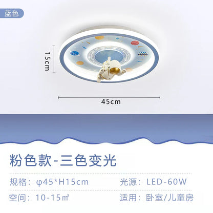 Lámpara de techo LED DecorBites™ de astronauta para habitación infantil - Diseño de dibujos animados azul