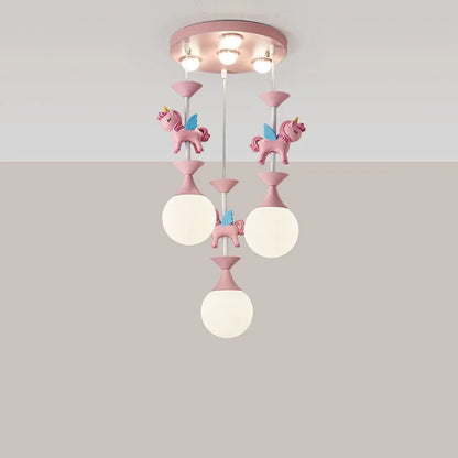 DecorBites™ Children's Carousel LED Chandeliers: Nordic Princess Decor Pendant Lights for Living Room