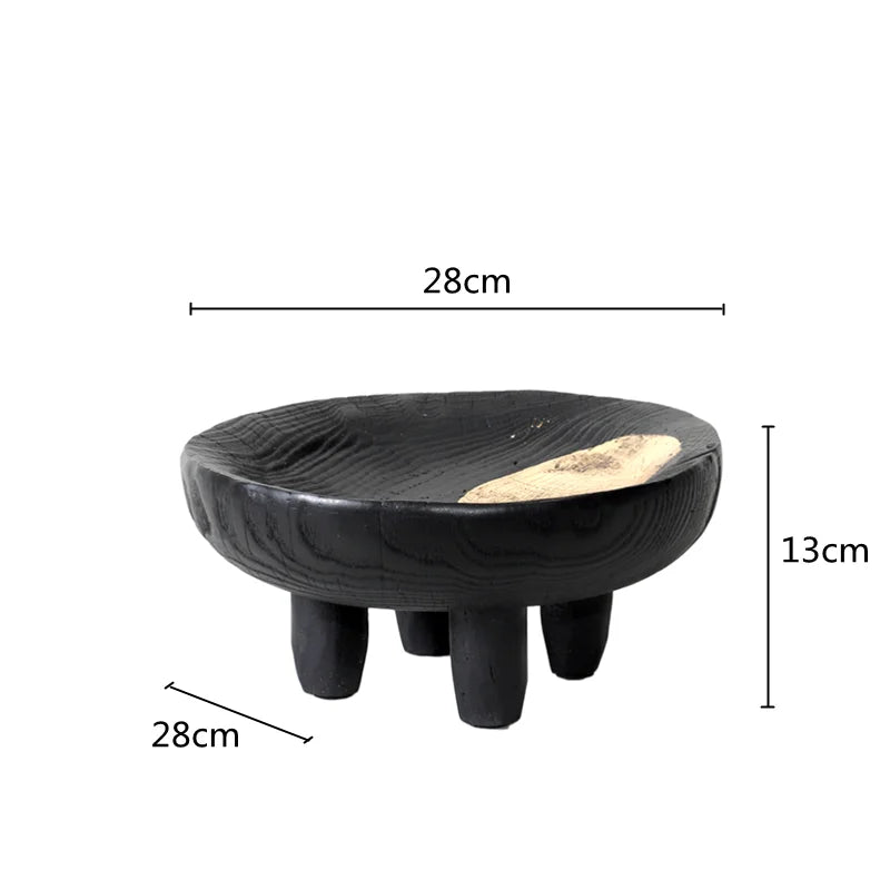 DecorBites™ Imitation Wood Grain Corner Tray Fruit Bowl Desktop Storage Jewelry Plate Tray