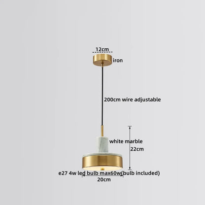DecorBites™ LED Marble Pendant Lamp: Modern Luxury Hanging Light for Home, Restaurant & Bedroom