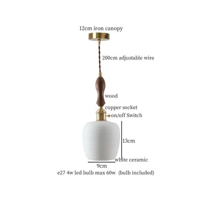 DecorBites™ Ceramic LED Hanging Pendant Light - Modern Nordic Design for Home Decor