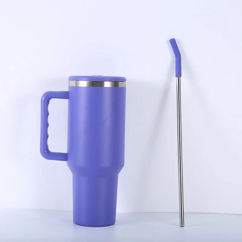 كوب DecorBites™ 40 أونصة من الفولاذ المقاوم للصدأ مع زجاجة حرارية للقهوة والسفر