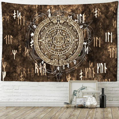 Decobites Mystical Rune Symbol Tapestry Wall Hanging for Psychedelic Hippie Decor