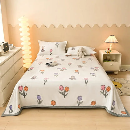 DecorBites™ Cartoon Print Flannel Sofa Cover – Lightweight Plush Blanket for Adults