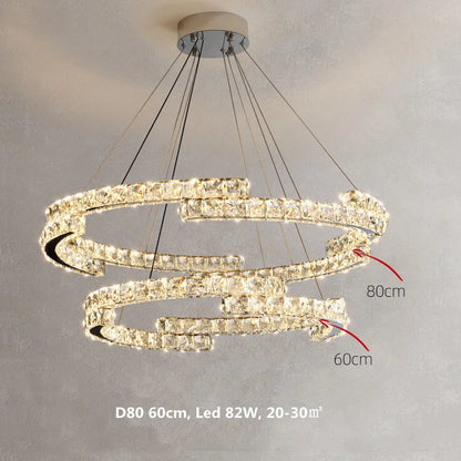 Lámparas colgantes LED de cristal DecorBites™ Accesorios modernos de lujo en acero cromado