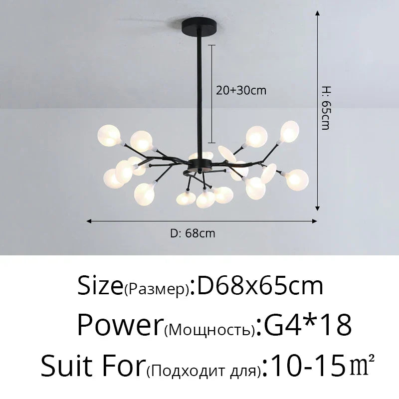 DecorBites™ Branch Shape Firefly Ceiling Chandelier G4 Led Lighting Indoor Hanging Lamp