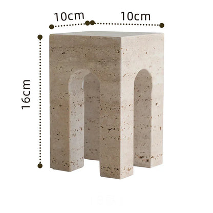 DecorBites™ Archway Shape Travertine Sculpture Figurine Statue for Home Decor
