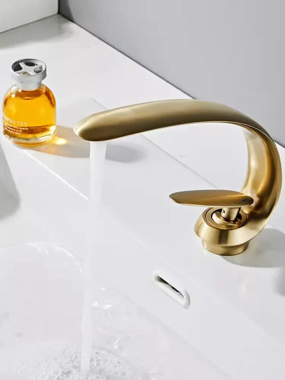DecorBites™ Brushed Gold Basin Faucet - Single Handle Bathroom Sink Faucet