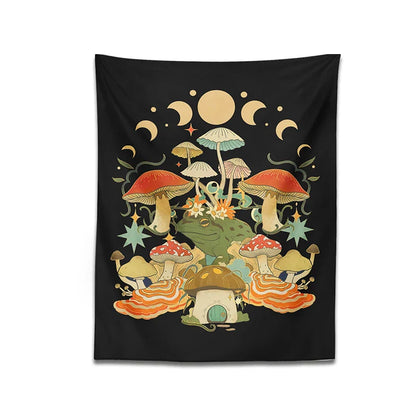 Mystic Moon Phase Tapestry Wall Hanging for Goblincore Aesthetic Bedroom by Decobites