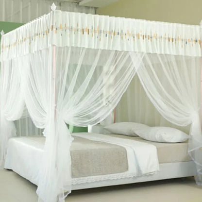DecorBites™ Large Space Mosquito Net with Bracket. Encrypt Mesh, Insect-Proof Bed Curtain for Household.