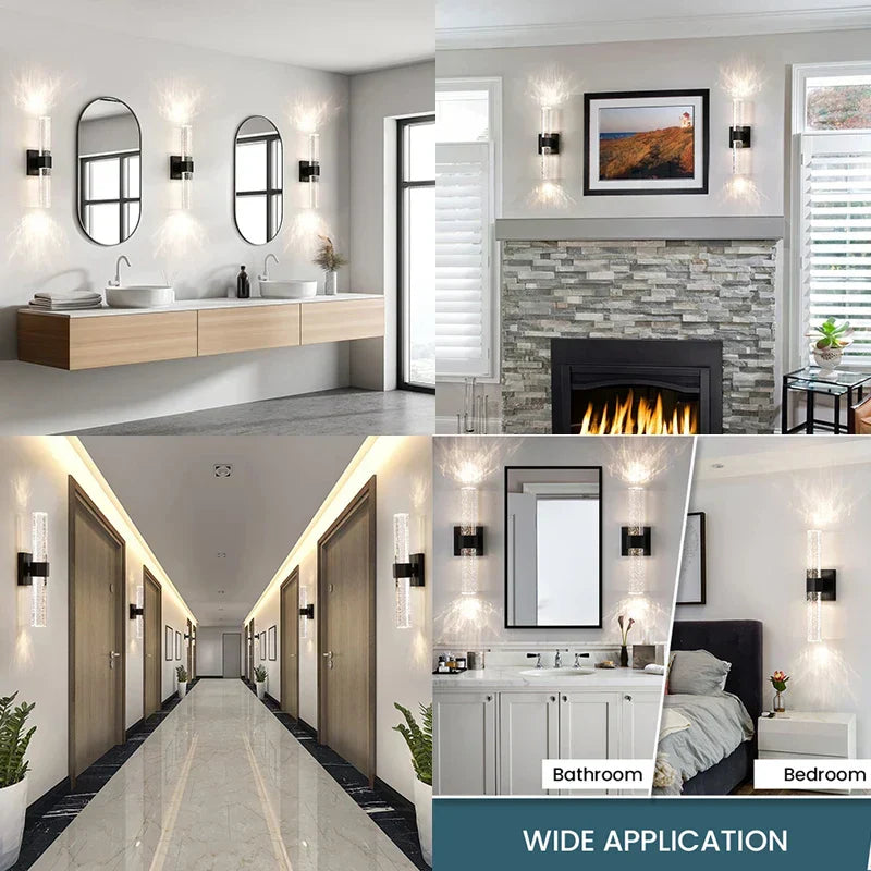 DecorBites™ Bubble Crystal LED Wall Sconces for Bathroom Dresser Living Room Bedroom Mirrors