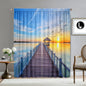 Decobites Ocean Sail & Lighthouse Screen Curtain Set for Kitchen & Coffee Shop