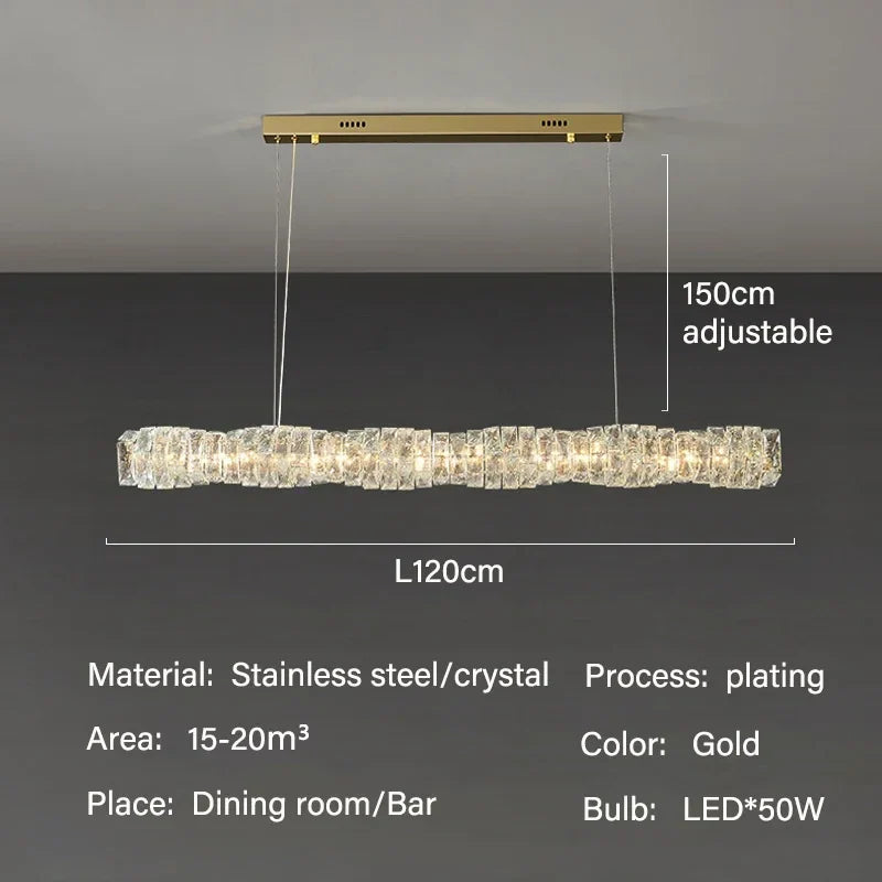 DecorBites™ Elegant LED Crystal Chandelier for Dining Room and Kitchen Lighting