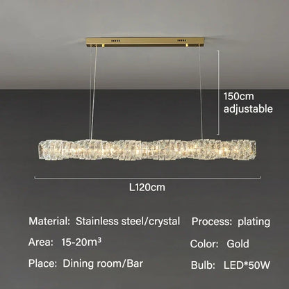DecorBites™ Elegant LED Crystal Chandelier for Dining Room and Kitchen Lighting