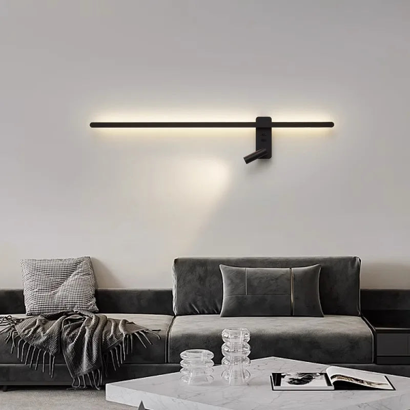 DecorBites™ LED Wall Sconce Spotlight for Living Room Bedroom - Modern Black White Wall Lamp