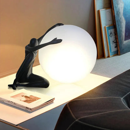 DecorBites™ Glass Ball Table Lamp: Stylish LED Sculpture Desk Lamp for Home Decor