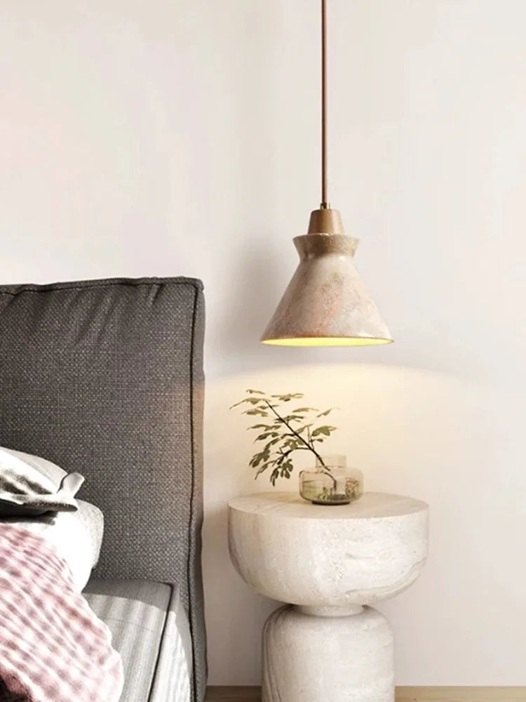 DecorBites™ Japanese Style Yellow Stone Pendant Lamp for Bedroom, Restaurant, and Bar