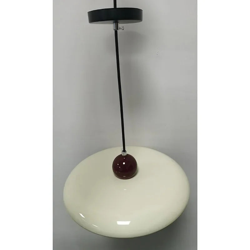 French Cream Flying Saucer Metal Pendant Light