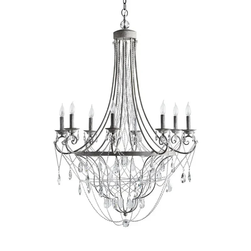 DecorBites™ Iron Art Crystal Candle Pendant Light for Home & Hospitality Decor