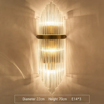DecorBites™ Golden Crystal Wall Lamp: Elegant LED Sconce for Bedroom, Living Room, Bathroom